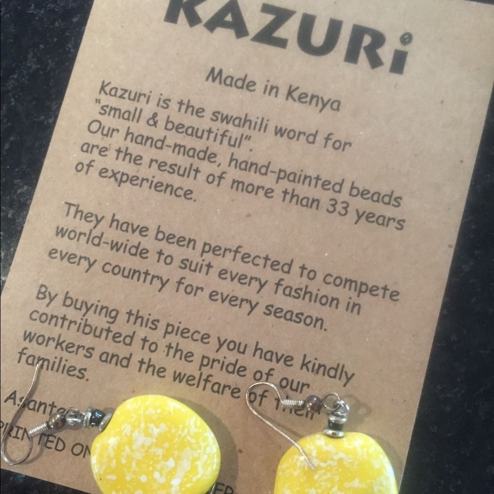 Beautiful yellow Kazuri earrings